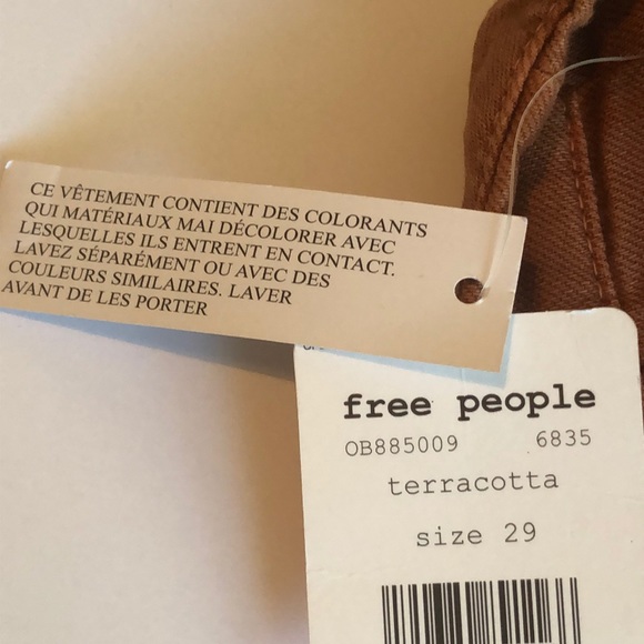 Free People On My Mind Wide Leg Pants Terracotta - Picture 6 of 8
